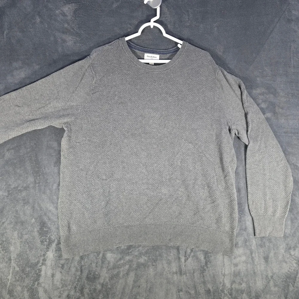Men's Goodfellow & Co Gray Crew Neck Long Sleeve Knit Sweater XL‎